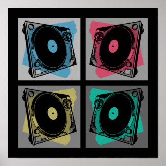 Retro Pop Art Turntables Poster