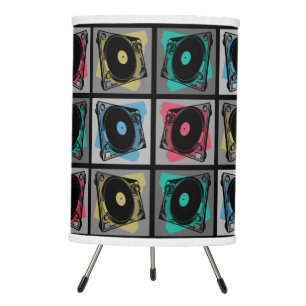 Retro Pop Art Turntables Tripod Lamp