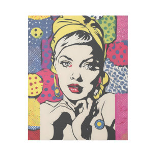 Retro Pop Art Woman Portrait Gallery Wrap