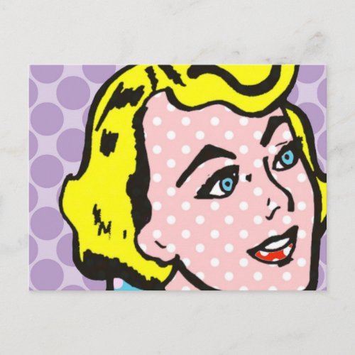 Retro Pop Art Woman Postcard