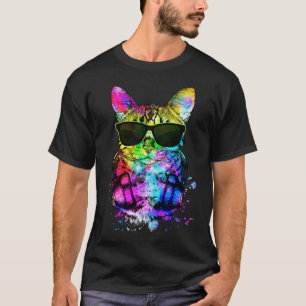 Retro Pop Bengal Cat Portrait with Headphones T-Shirt
