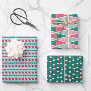 Retro Pop Christmas Set 1 Wrapping Paper Sheets