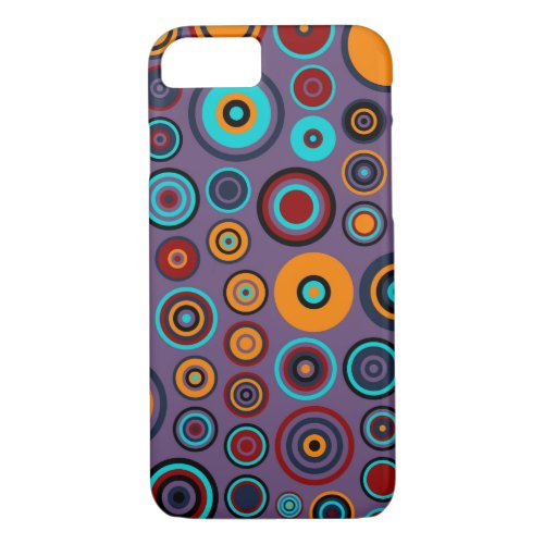 Retro Pop Circles Pattern 4 iPhone 87 Case