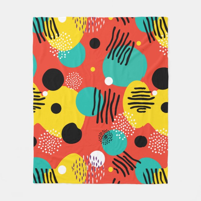 Retro Pop Colorful Abstract Art Fleece Blanket (Front)