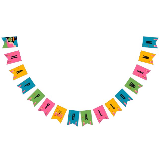 Retro Pop Halloween Vintage Costume Party Bunting Flags (All)
