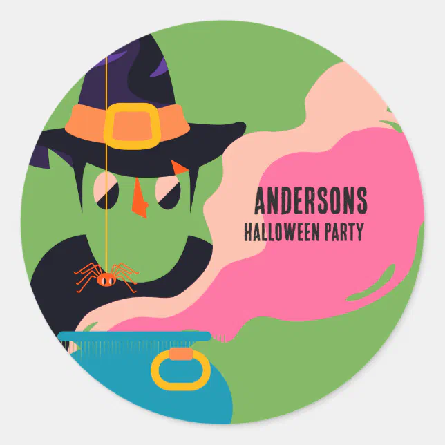 Retro Pop Halloween Vintage Costume Party Classic Round Sticker | Zazzle