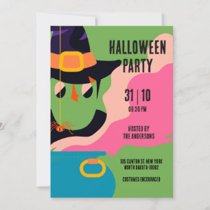 Retro Pop Halloween Vintage Costume Party Invitation