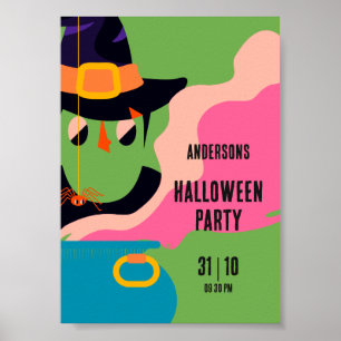 Retro Pop Halloween Vintage Costume Party Poster