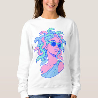 Retro‑Pop Medusa Illustration – Pastel Sunglasses  Sweatshirt