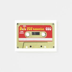 retro pop music cassette DJ recording tape side B Post-it Notes