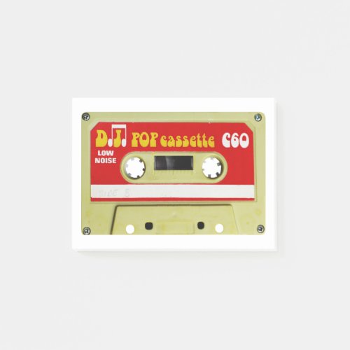 retro pop music cassette DJ recording tape side B Post_it Notes