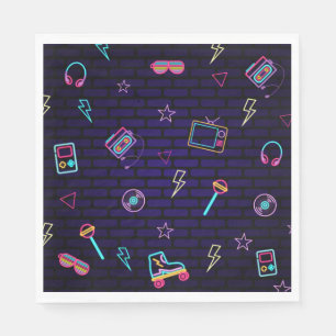Retro Pop Neon Kids’ Birthday Bash Napkins