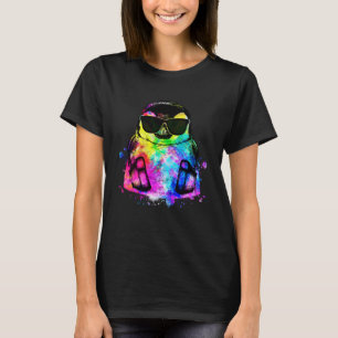 Retro Pop Penguin Gamer with Headphones T-Shirt