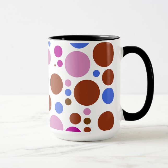 Retro Pop Polka Dot Mosaic Pattern Mug (Right)
