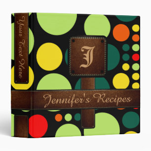 Retro Pop Polka Dot Pattern #2 3 Ring Binder