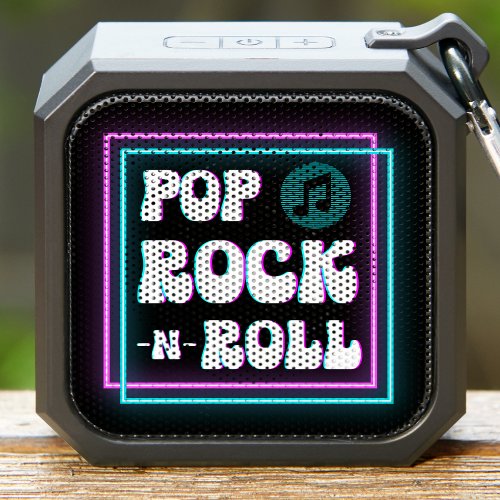 Retro Pop Rock  Roll Neon Pink  Blue Bluetooth Speaker