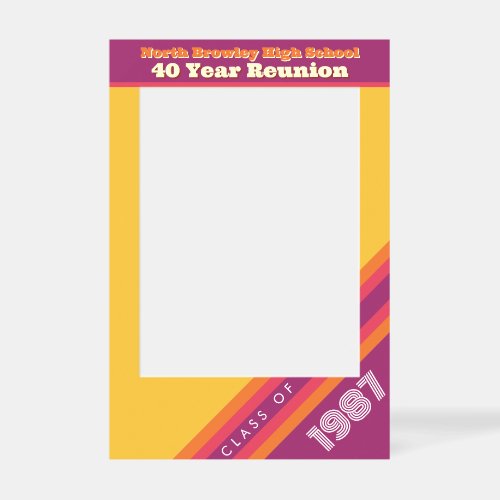 Retro Pop School Reunion Photo Booth Selfie Frame