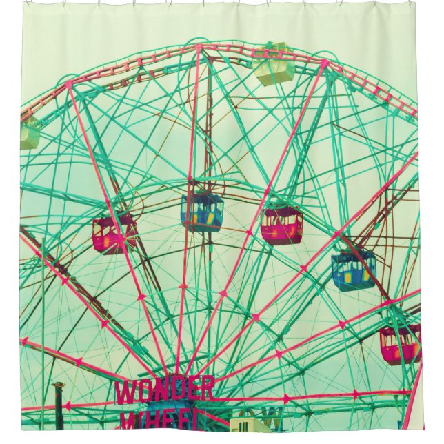Retro Pop Summer Carnival Shower Curtain (Front)
