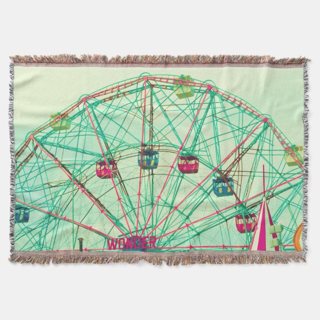 Retro Pop Summer Carnival Throw Blanket (Front)