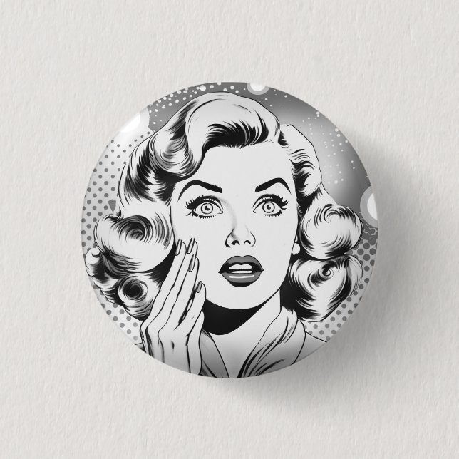 retro popart themed/design button (Front)