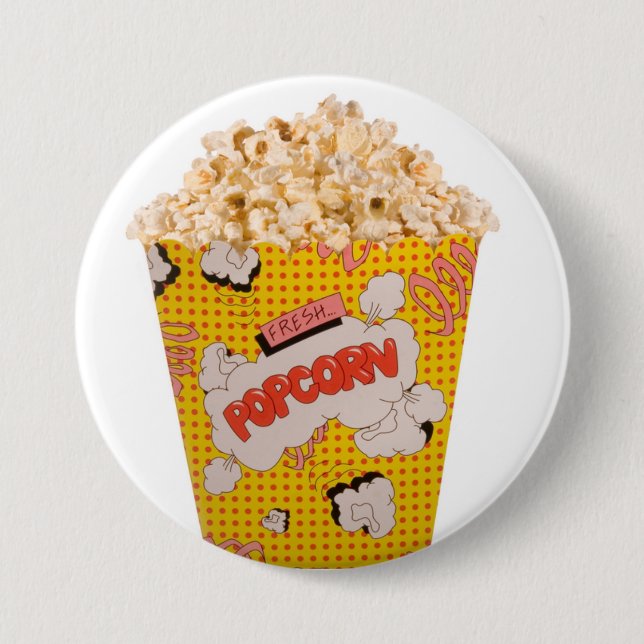 Retro Popcorn - Color Button (Front)