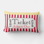 Retro Popcorn Movie Ticket Cinema Pillow at Zazzle
