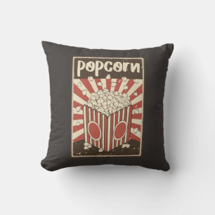 Retro Popcorn Throw Pillow
