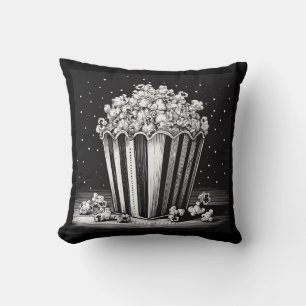 Retro popcorn throw pillow