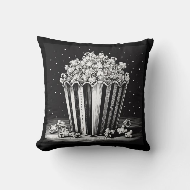 Retro popcorn throw pillow (Front)