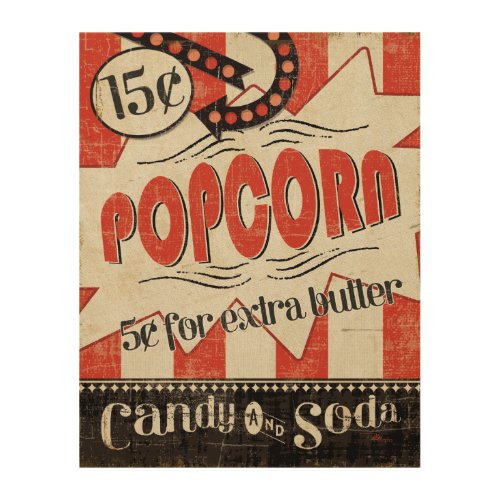 Retro Popcorn Wood Wall Decor