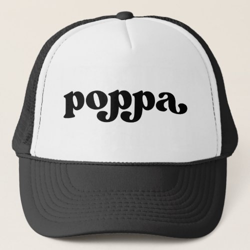 Retro Poppa Black and White Trucker Hat
