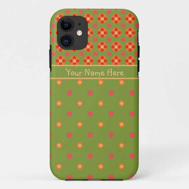 Retro Poppies and Polka Dots iPhone 5/5s Case (Back)