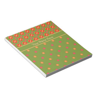 Retro Poppies and Polka Dots Notepad or Jotter