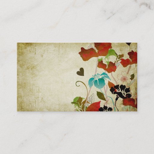Customizable Retro poppies Business Card