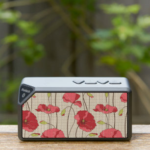 Retro Poppies Pattern Bluetooth Speaker