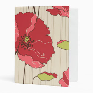 Retro Poppies Pattern Mini Binder