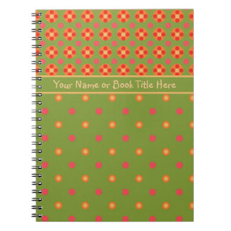 Retro Poppies, Polka Dots Spiral Notebook, Journal