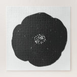 Retro Poppy Floral Art Pattern in Black and White Jigsaw Puzzle<br><div class="desc">Elegant Black and White Scandinavian Floral Art Jigsaw Puzzle</div>