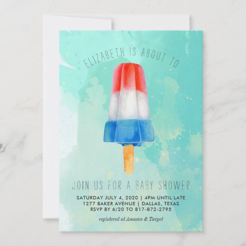 Retro Popsicle Baby Shower Invitation