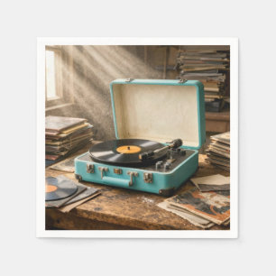Retro Portable Record Player Napkins