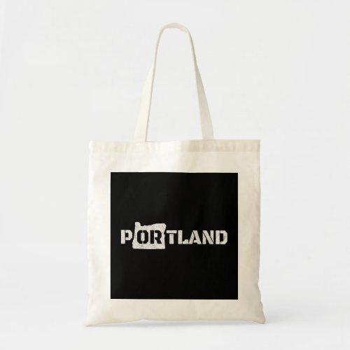 Retro Portland Oregon Across Chest Vintage DISTRES Tote Bag
