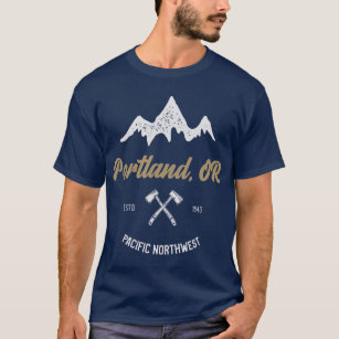 Retro Portland Oregon PDX Mountain T-Shirt