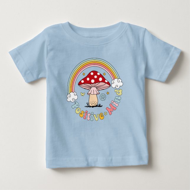 Retro Positive Mushroom Boho Hippie   Baby T-Shirt (Front)