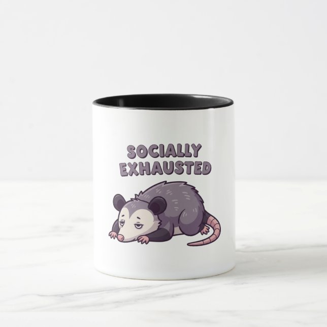 Retro Possum Recharge Mode Color Inside Mug (Center)
