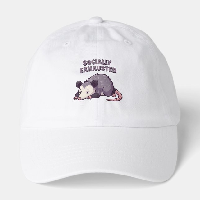 Retro Possum Social Battery Classic Cap (Front)