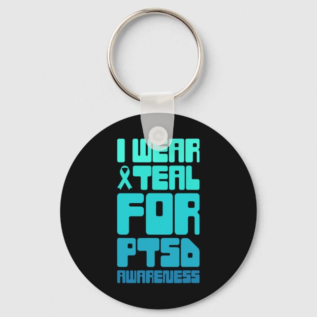 Retro Post Traumatic Stress Ptsd Awareness 1  Keychain (Front)