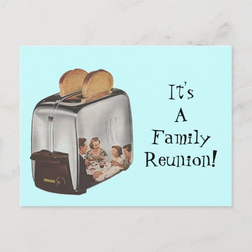 Retro Postcard Family Reunion Reflection Toaster