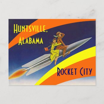 Retro Postcard Huntsville Alabama Rocket City Al by nostalgicjourney at Zazzle