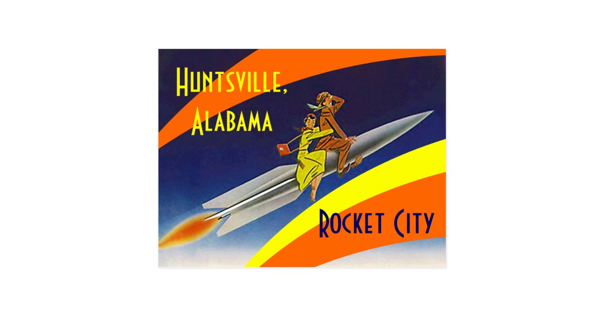 Retro Postcard Huntsville Alabama Rocket City Al Zazzle Com
