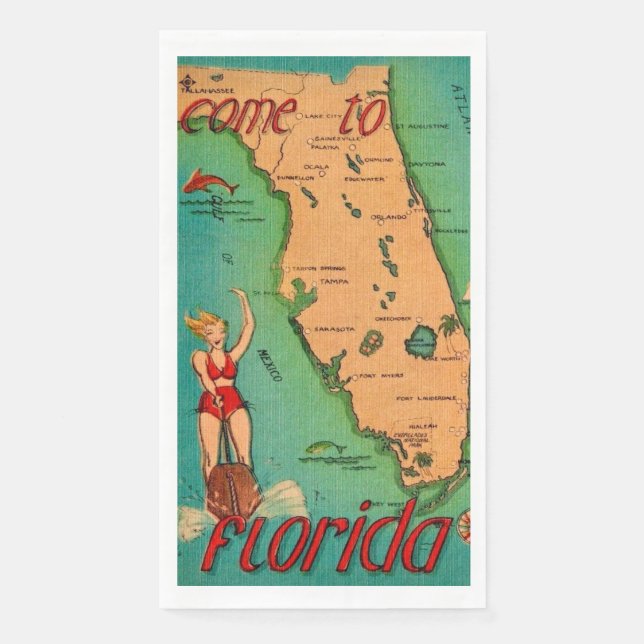 Retro Postcard of Florida Guest towels (Front)